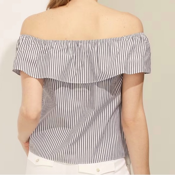 Striped off-shoulder blouse - Picture 3 of 7